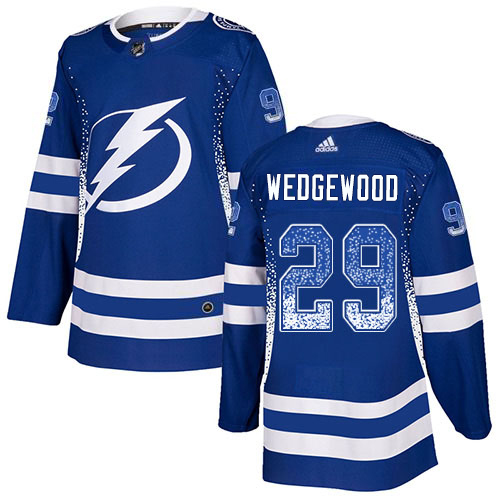 Adidas Tampa Bay Lightning Men 29 Scott Wedgewood Blue Home Authentic Drift Fashion Stitched NHL Jersey